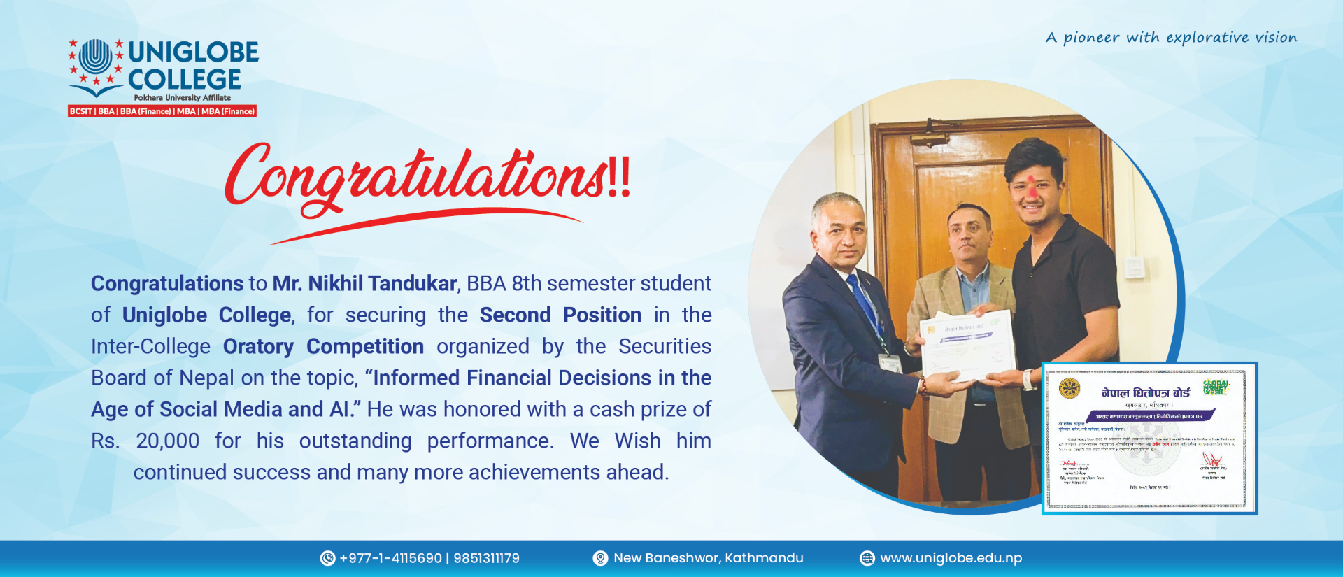 Achiements of Uniglobe College-2025-06